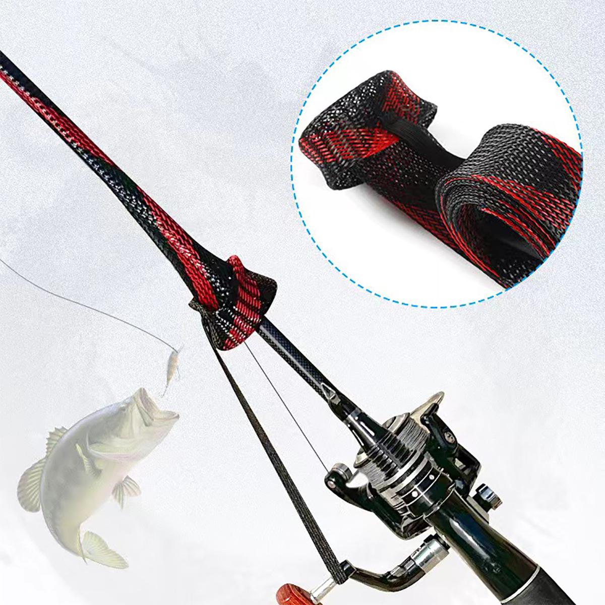 Fishing Gloves - ปลอกหุ้มคันเบ็ดตกปลา ปลอกถักตาข่ายป้องกัน อุปกรณ์ตกปลา เหมาะสำหรับคันเบ็ดแบบสปินนิ่ง แคสติ้ง และตกปลาน้ำแข็ง