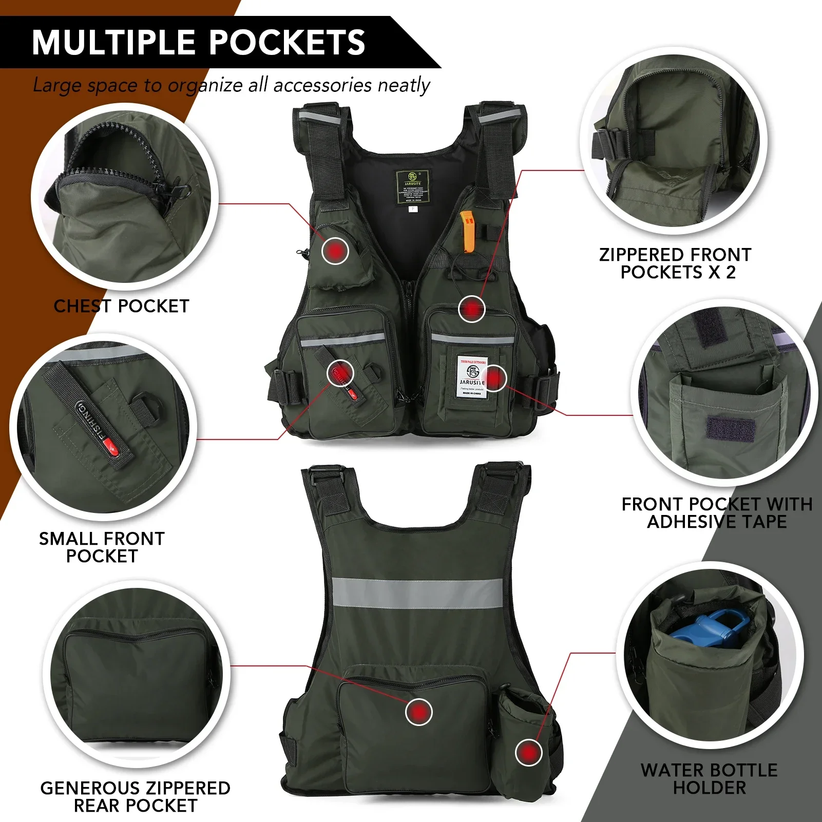 Fishing Jacket Waterproof - เสื้อชูชีพสำหรับผู้ใหญ่ ปี 2026 สำหรับตกปลาแบบ Rock Fishing
