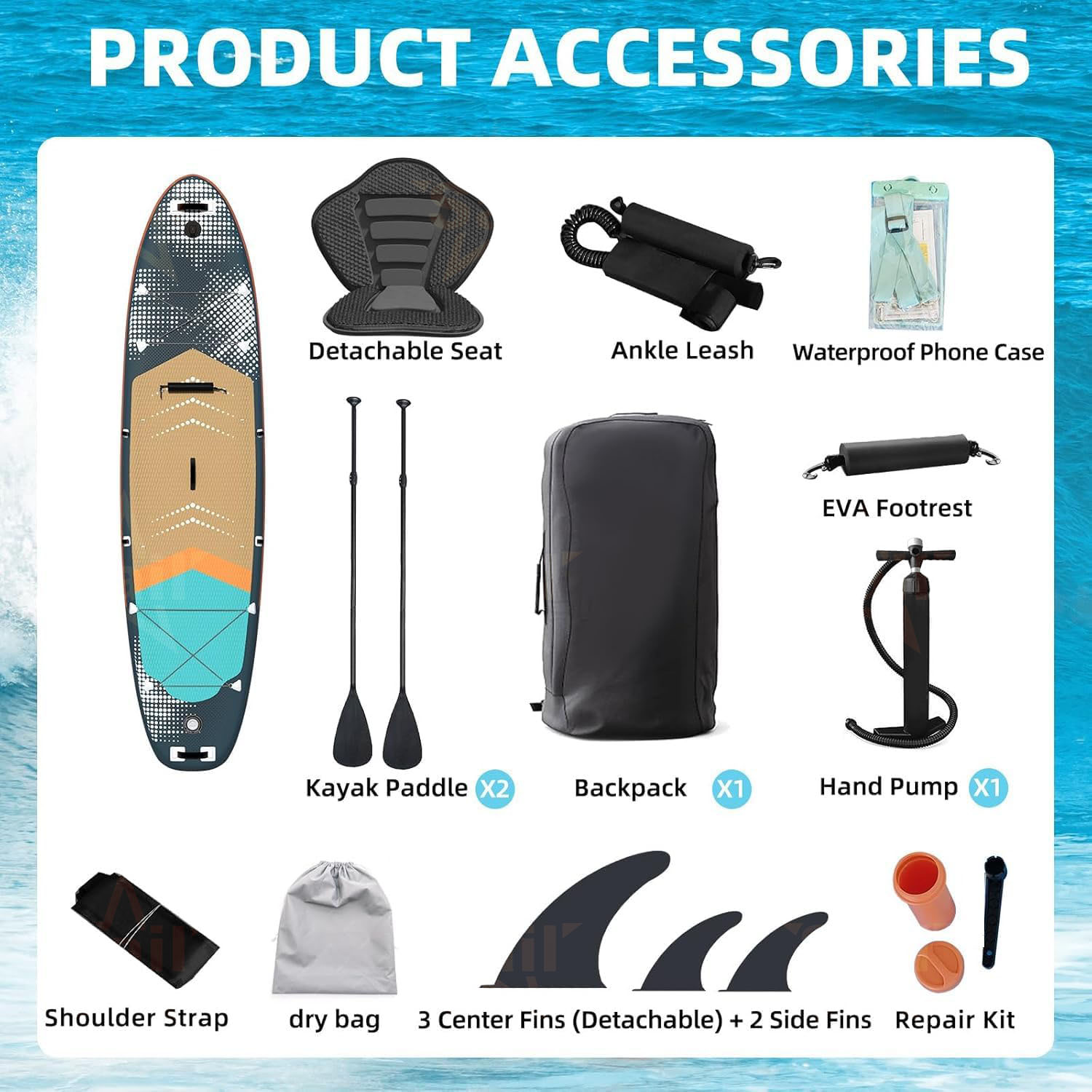 กระดานพายลมอเนกประสงค์ SUP พร้ - Fishing Backpack บทวิจารณ์และราคา