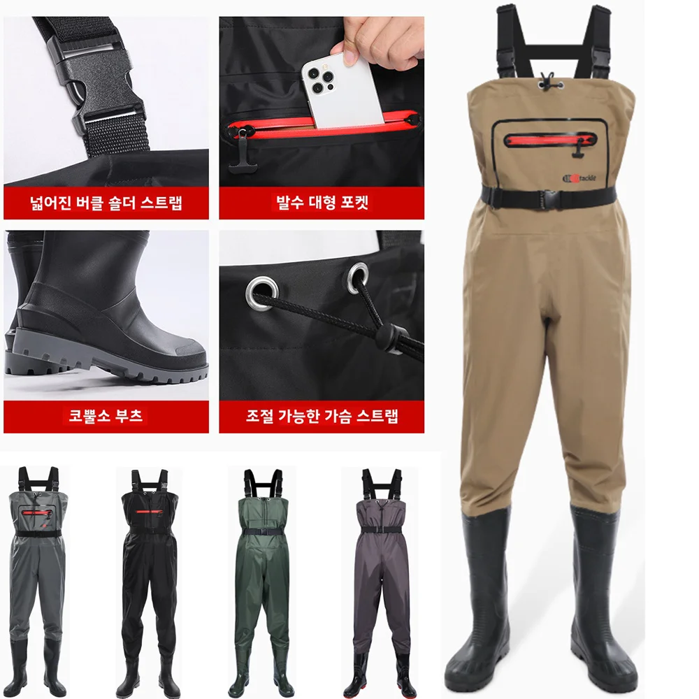 กันน้ํา Waders หน้าอกกับกางเกง - Fishing Jacket Waterproof บทวิจารณ์และราคา
