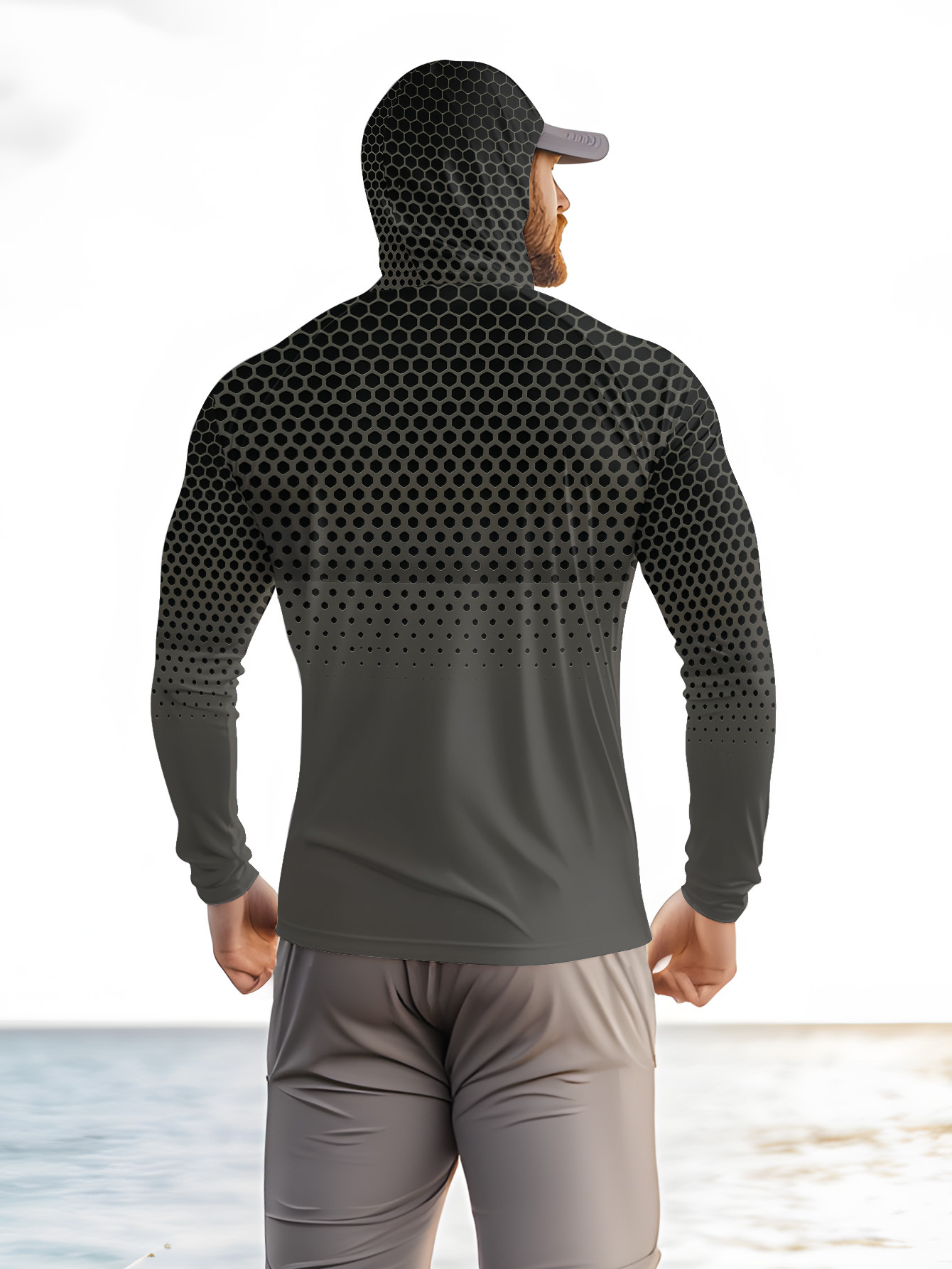เสื้อฮู้ดตกปลาผู้ชายสีเทาไล่เฉ - Fishing Hoodie บทวิจารณ์และราคา