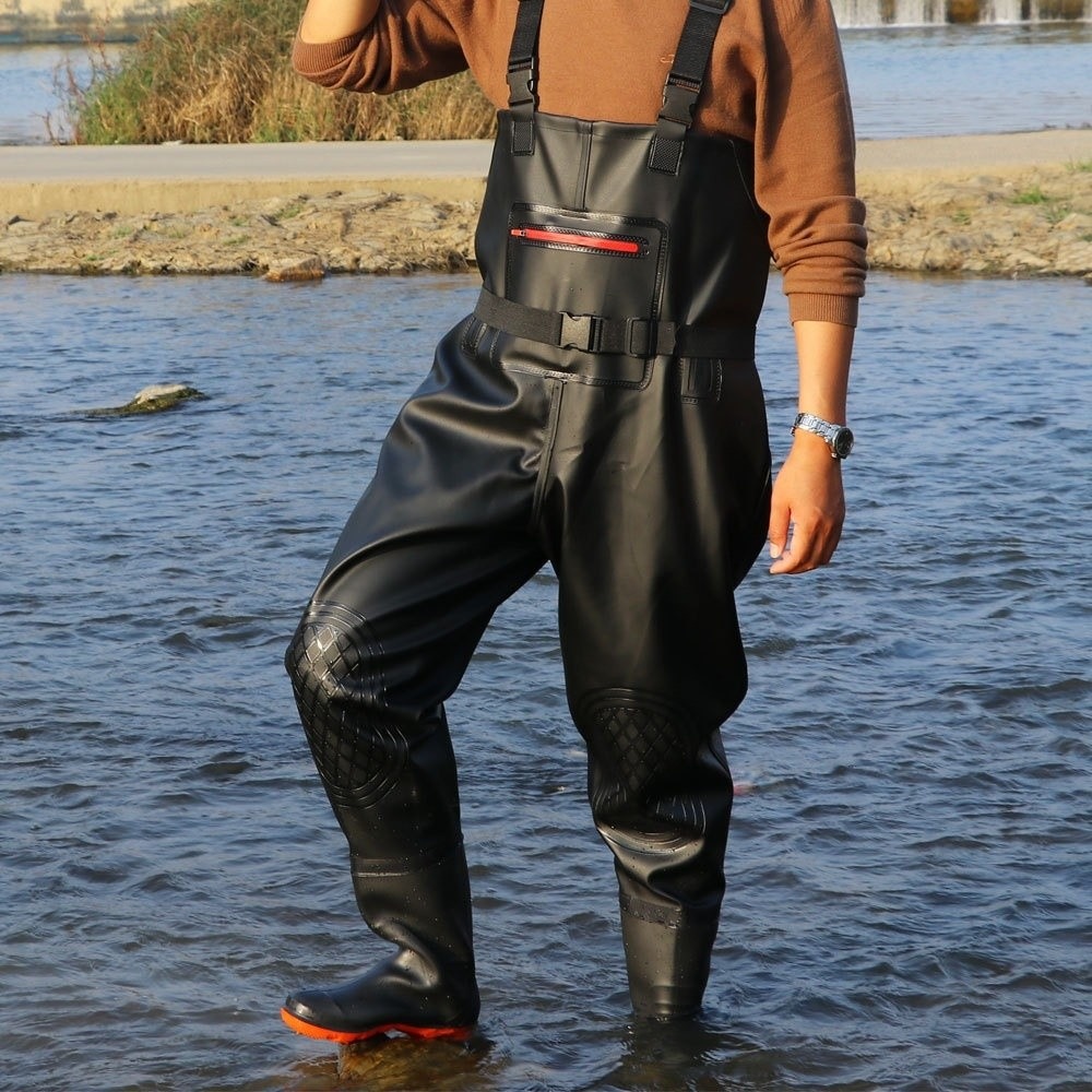 ชุดตกปลา PVC แบบหนา พร้อมแผ่นร - Fishing Waders บทวิจารณ์และราคา